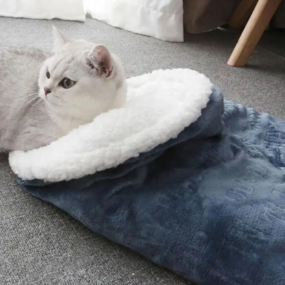 New Cat Bed Soft Plush Warm Cat Sleeping Bag Deep Sleep Cave Winter Removable Pet House Bed For Cats Puppy Kitten Nest Cushion