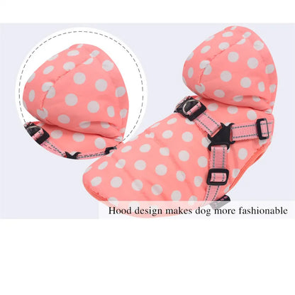 Winter Reflective Large Pet Dog Jacket With Harness Warm Clothes For Labrador Waterproof Coat Chihuahua French Bulldog Outfits