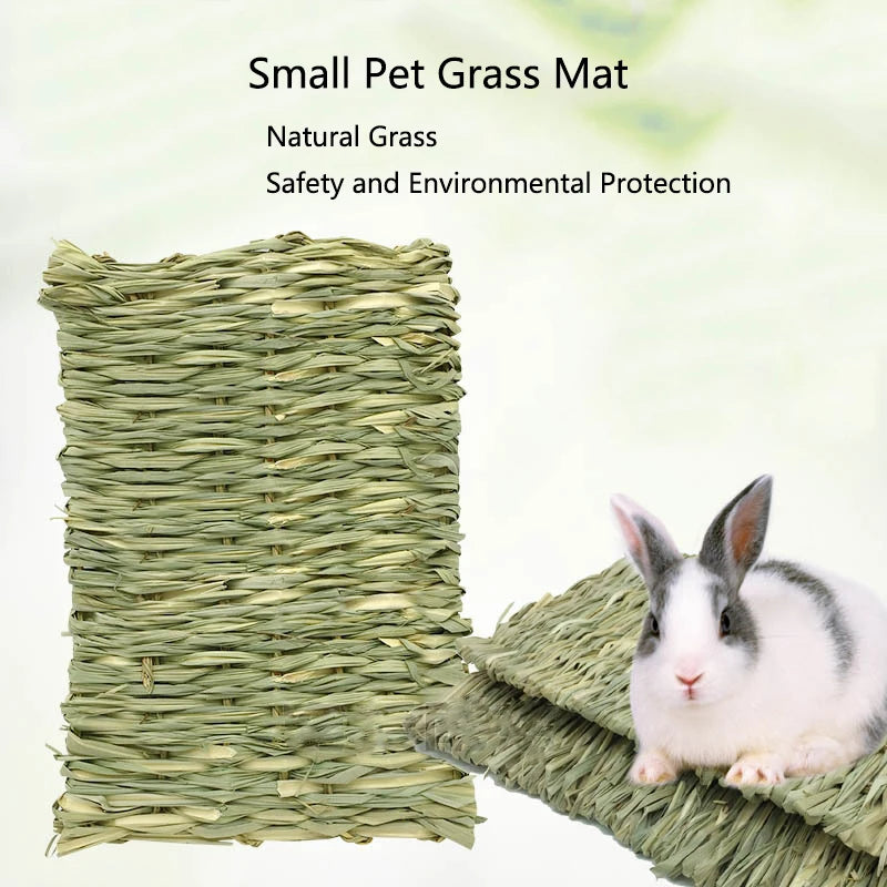 Handmade Straw Woven Pet Chew Mat Pad Pet House Cage Accessories For Hamster Rabbit Chinchilla Guinea Pig Small Pet Products