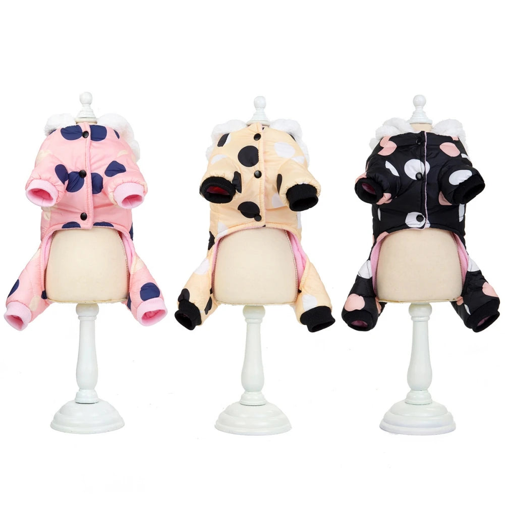 Winter Puppy Dog Coat Pet Clothes Windproof Dog Snowsuit Warm Fleece Padded Winter Pet Clothes for Dogs Cats Apparel