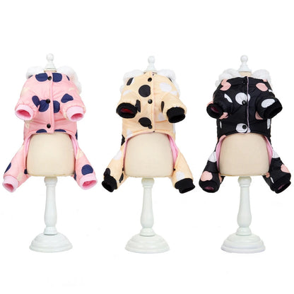 Winter Puppy Dog Coat Pet Clothes Windproof Dog Snowsuit Warm Fleece Padded Winter Pet Clothes for Dogs Cats Apparel