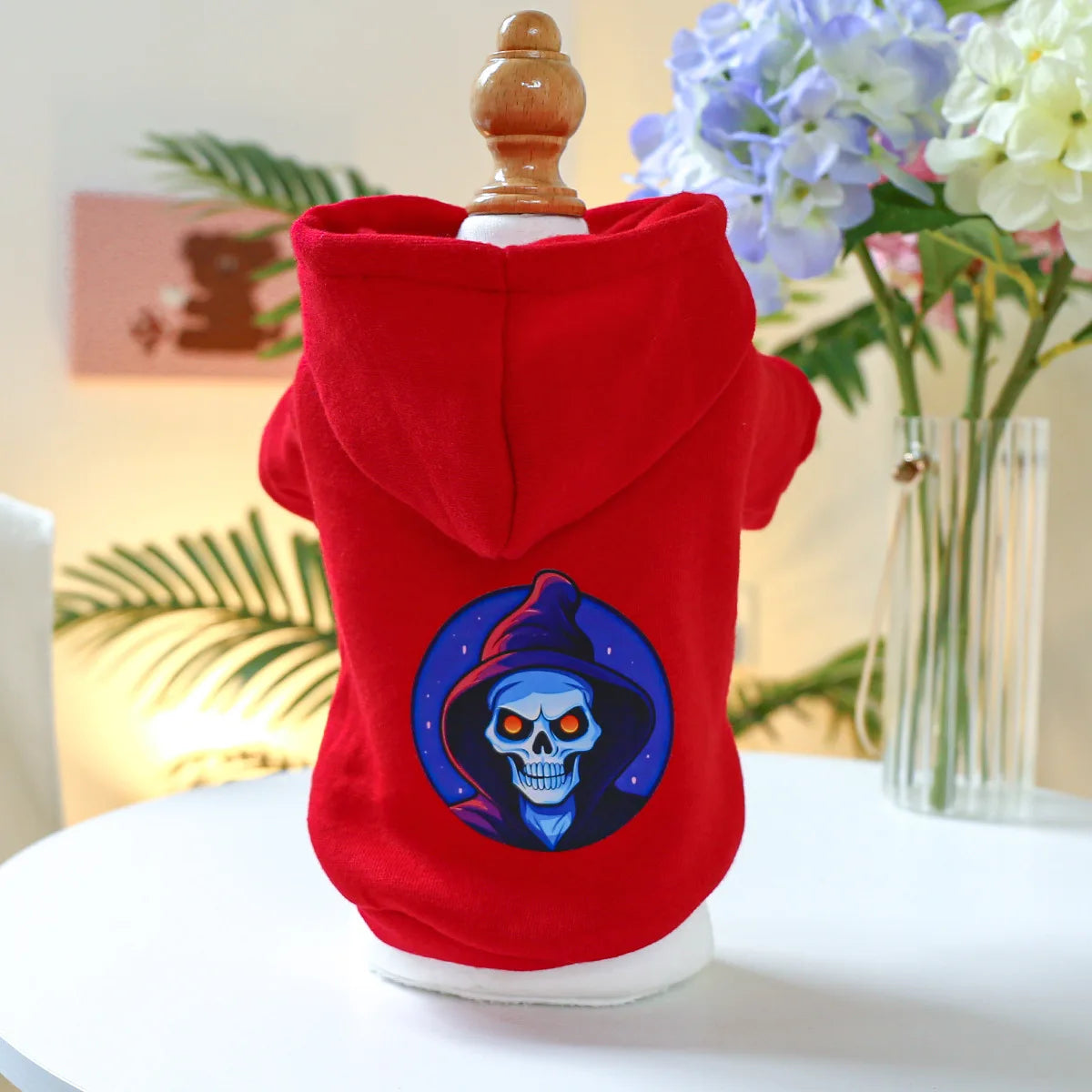 Horror Print Puppy Dog Hoodie Sweater Autumn Spring Pet Clothes for Small Dogs Chihuahua Pomeranian Pullovers mascotas Costume