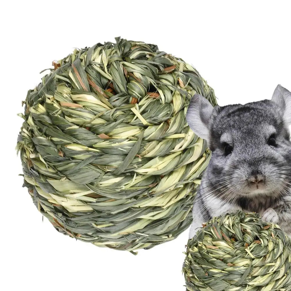 Rabbit Chew Toy Hamster Grass Ball Bite-Resistant Small Animal Treats Gnawing Fun For Rabbit Squirrel Hamster Chinchilla Guinea
