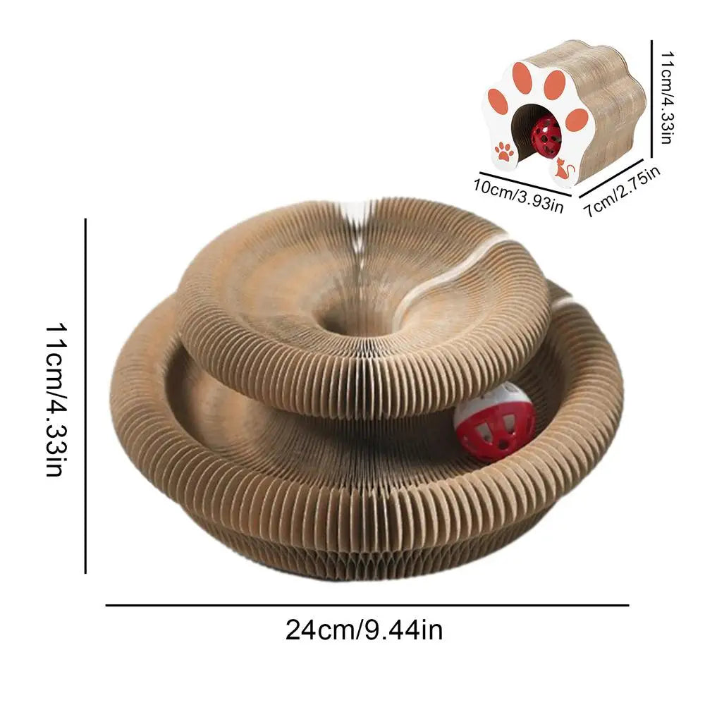 Magic Organ Cat Scratcher Organ Cardboard Scratching Board with Toy Bell Indoor Cat Grinding Claw Scratching Board Interactive
