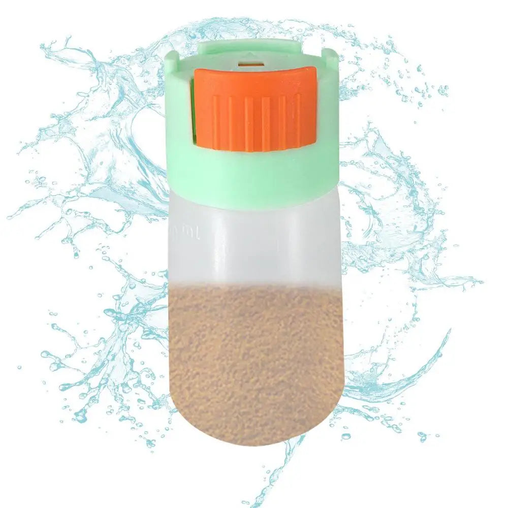 Aquarium Feeder Fish Food Feeding Bottle Quantitative Pond Feeder 0.5g Precise Measuring Refillable Feeding Bottle Manual Fish