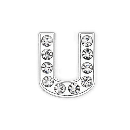 10mm Chrome Alloy Diamond Capital English Alphabet Jewelry Manual Diy Cat Claw Love Pet Collar Accessories
