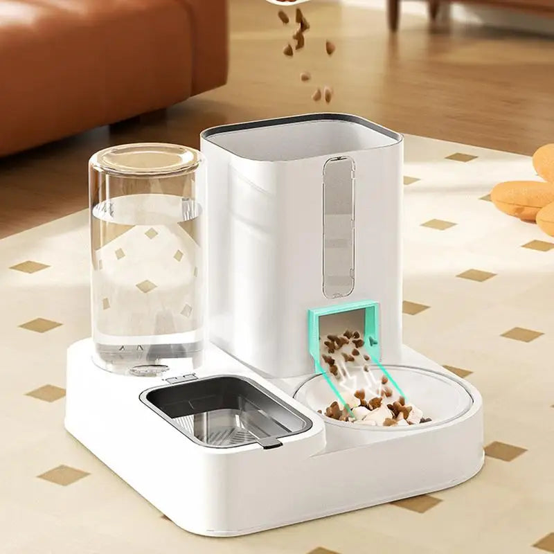 Cat Automatic Feeders Large Capacity Pet Feeding Dog Food Dispenser Reusable Kitten Puppy Water Dispenser for Home Cage