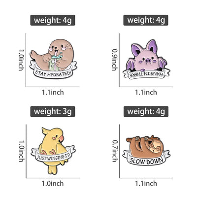 Funny Animal Sets Enamel Pins Cartoon Anime Figure Ghost Spooky Cute Cat Bird Brooches Backpack Lapel Badge Punk Jewelry Gifts