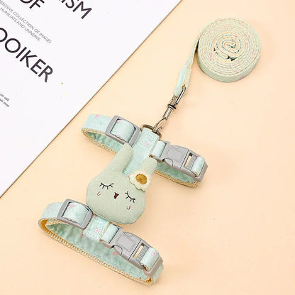 Adjustable Bunny Cat Dog Harness and Leash Set Walking Pet Harnesses for Small Animals Cats Rabbit mascotas Accessories Supplies
