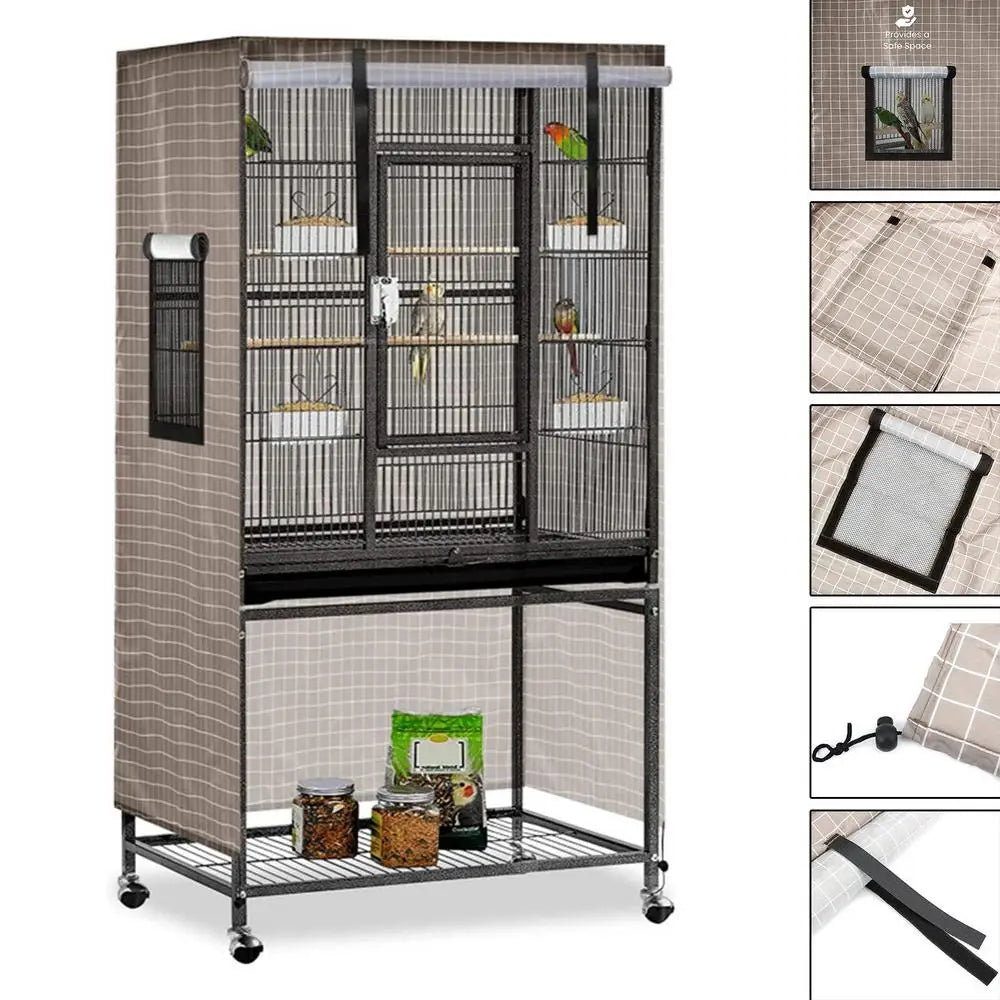 Large Universal Bird Cage Cover 51 X 38 X 23.5 Inch Pet Removable Durable Bird Cage Cover Protector Pet House Protection
