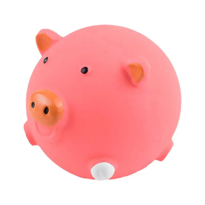 Small Dog Squeaky Toys Round Cartoon Animal Shape Indestructible Dog Teething Toys Reduces Buildup Without Brushing No Stuffing