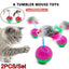 Pet Durable Colorful Feather Mimi Favorite Fur Mouse Tumbler Kitten Cat Toys Play Balls For Catch Cats Supplies 2PCS