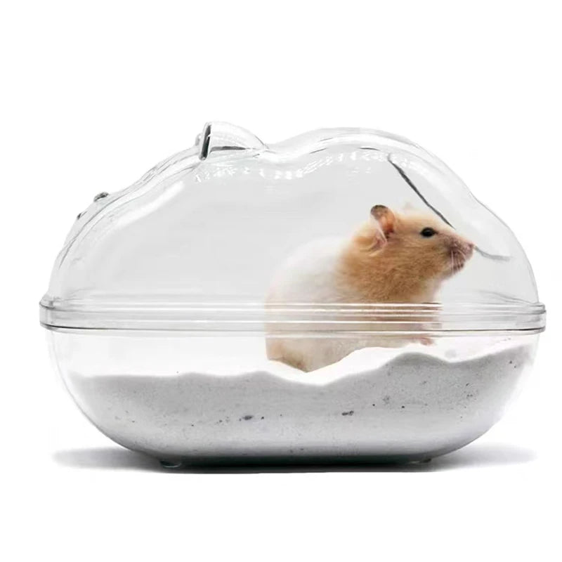 Hamster Bathroom Panoramic Transparent Hamster Mouse Pet Toilet Cage Box Bath Sand Room Toy House Small Pet Supplies Accessories