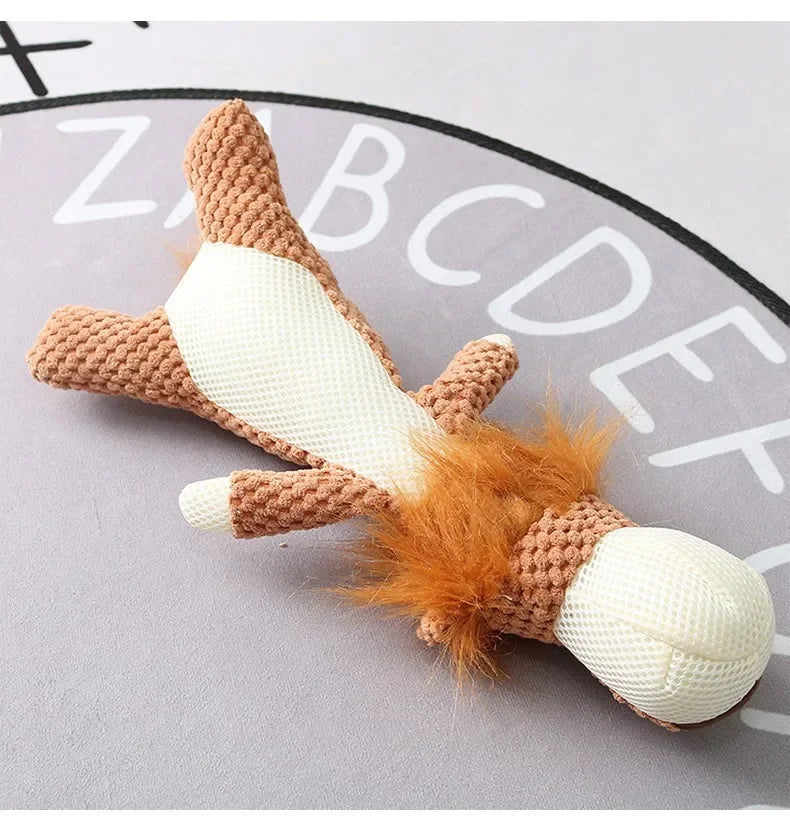 Plush Cartoon Puppy Dog Toy Pet Dog Chew Squeak Toys for Small Dogs Teeth Grinding Pet Products Dog Accessories