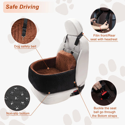 UXCELL Fashion Dog Car Seat Casual Solid Dog Beds Mats for Small Medium Dog Removable Safe Comfortable Travel Dog Supplies