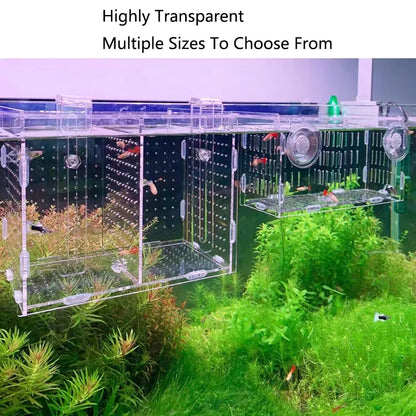 HighTransparent Acrylic Aquarium Fish Breeding Feeding Isolation Box Fish Aquarium Breeder Hatching Incubator Tank  Accessories