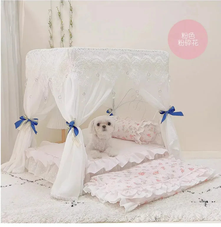Pet Bed Cat Bed Cat Nest Teddy Than Bear Kennel Princess Wrought Iron Dog Bed Small Medium and Large Dog Supplies