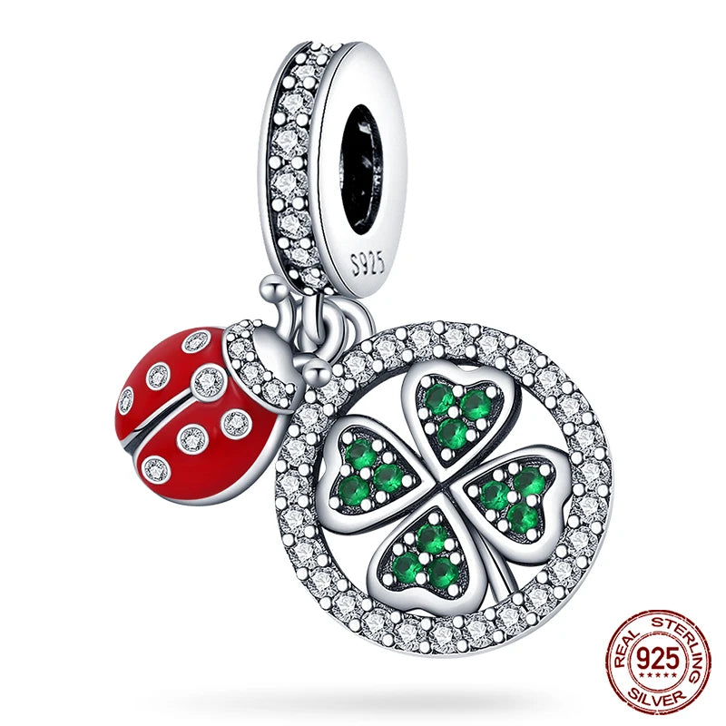 Fit Pandora 925 Original Bracelet 925 Silver Plate Flower Bird Series Charms Beads For Women Fashion DIY Jewelry Gifts Making