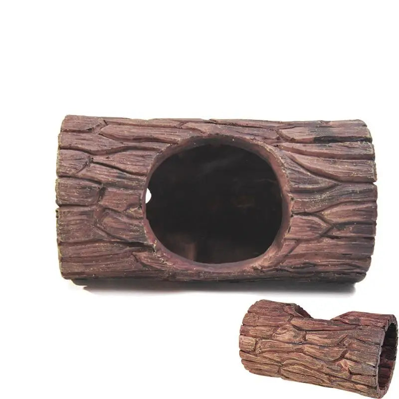 Reptile Tree Hide Resin Lizard Sleeping Cave Hollow Simulation Log Hide Waterproof Habitat Shelter Decor Realistic Tank Decor