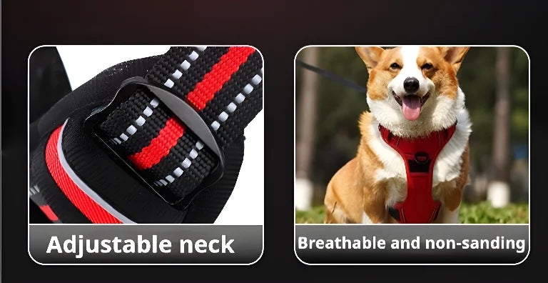 Pet dog chest back anti impact reflective vest style chest back large medium cat dog chest back traction rope set dog harness