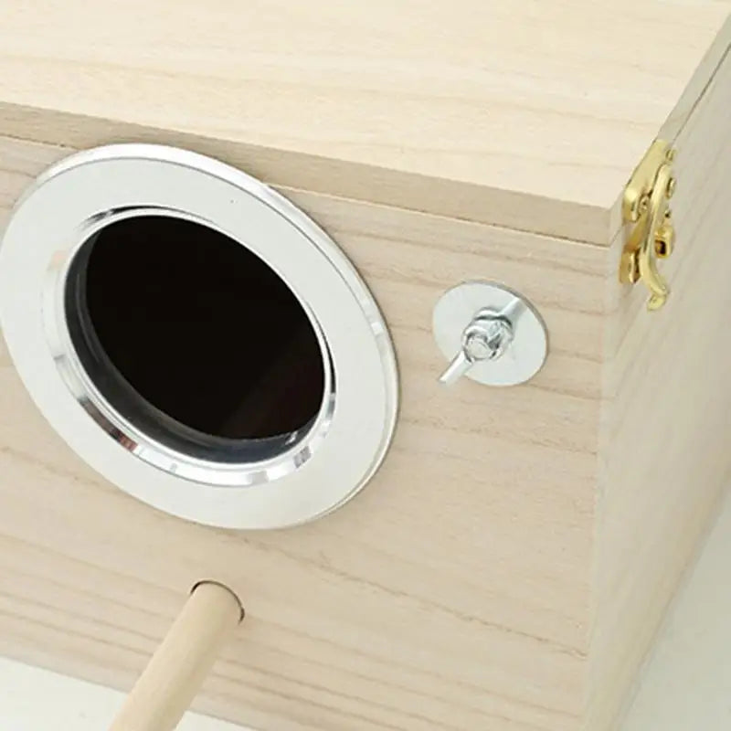 Parakeet Nest Box Wood Parrot Nesting Breeding House Nesting Boxes for Birds with Perch Stand Bird Cage Mating Box for Budgie