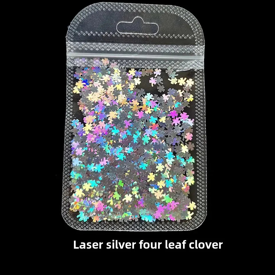 Cross-border Supply 10G BaG Laser Sequins Laser Four-pointed Star Butterfly Star DIY Crystal Glue Material