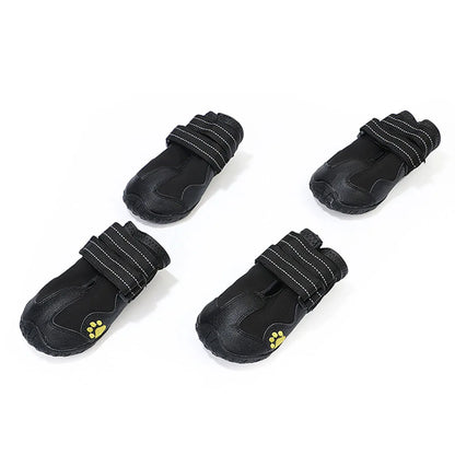 4pcs/set Pet Dog Shoes Reflective Waterproof Dog Boots Warm Snow Rain Pet Booties Anti-slip Socks Footwear For Medium Large Dogs