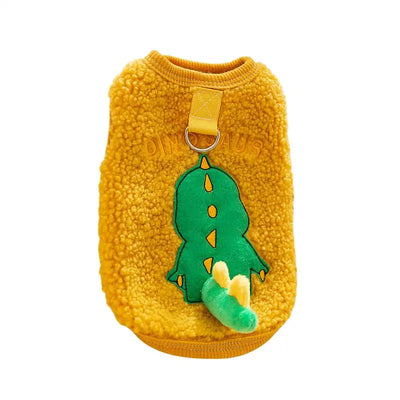 Dog Plush Vest Pullover Warm Dog Coat With Harness Ring Sleeveless Cold Weather Pet Apparel Cozy Snow Vest For Small Dogs Cats