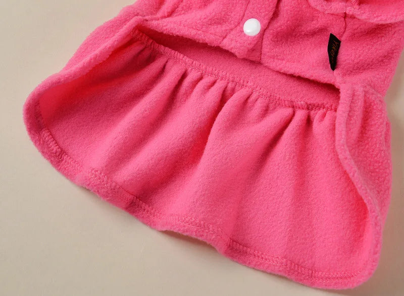 Thermal Fleece Dog Dress for Small Dogs Girl Winter Dog Sweater Puppy Clothes Chihuahua Yorkie Teacup Pet Outfit Cat Apparel