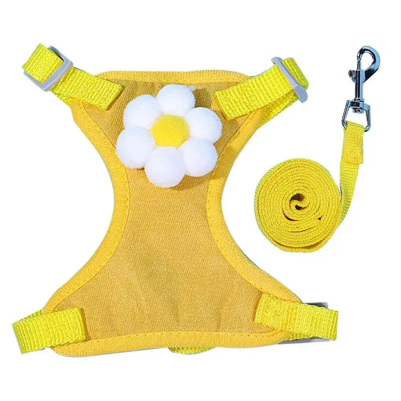 Dog Harness Vest Set Cat Clothes Small Dogs Reflective Breathable Adjustable Outdoor Walking Chest Strap Pet Supplies