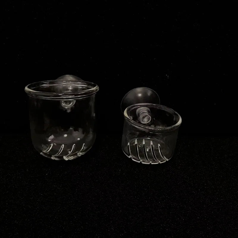 1Pc Glass Aquarium Feeder Hanging Fish Tank Mini Crystal Pot Polka Water Potted Planting Cylinder Cup Aquarium Decor Accessories