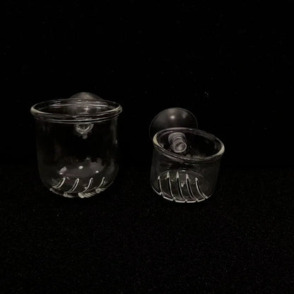1Pc Glass Aquarium Feeder Hanging Fish Tank Mini Crystal Pot Polka Water Potted Planting Cylinder Cup Aquarium Decor Accessories