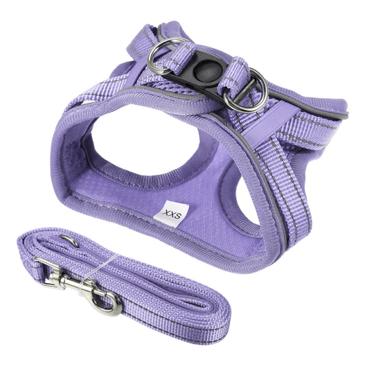 UXCELL Dog Harness Slip Lead Dog Leash 2pcs Sets Adjustable Dog Lead Step-in Puppy Pet Vest for Small Medium Dogs