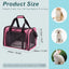 UXCELL Pet Carrier Puppy Carrier Dog Bags for Small Cats Dogs Puppies Up to 13 Lbs Black 600D Oxford Cloth Pet Carriers