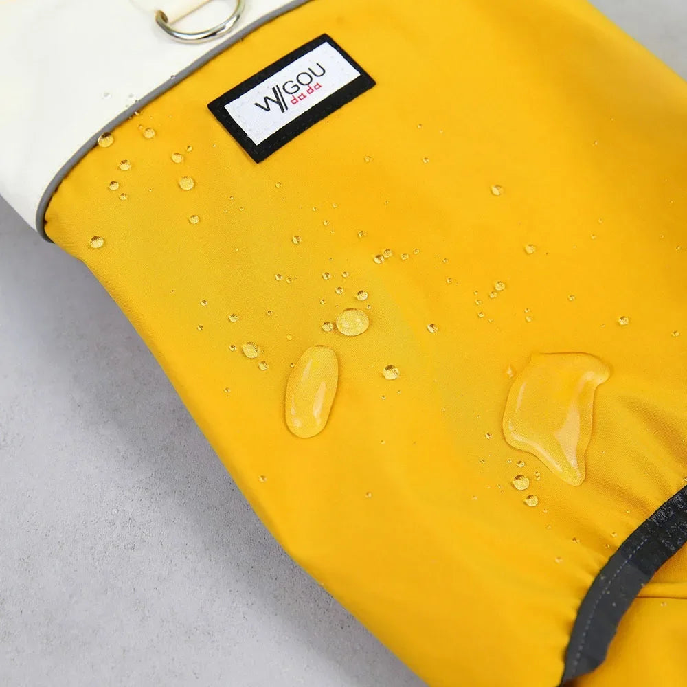 Waterproof Dog Jumpsuit with Hooded Four Legs Small Dog Raincoat Waterproof Puppy Clothes Reflective Doggy Rain Coat Pet Costume