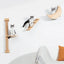 Wall Mounted Solid Wooden Cat Climbing Frame with Sisal Scratching Post Rope Ladder Double Jumping Platform Furniture