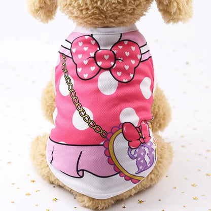 Wholesale Small Pet Dog Clothes Vest Down Jacket Cartoon Cute Chihuahua Tshirt Puppy Yorkshire Terrier Puppy Bulldog Ropa Perro