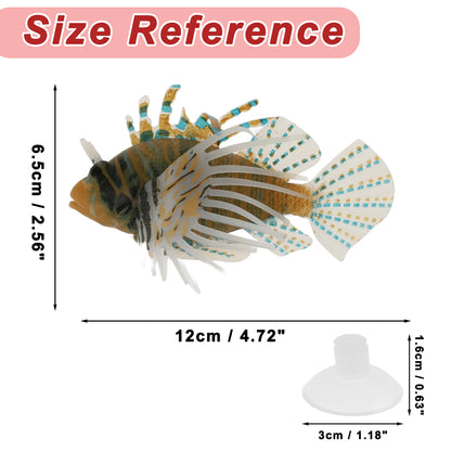 UXCELL Artificial Glowing Fish Luminous Fake Lionfish Aquarium Artificial Silicone Ornament Floating Fish Tank Decoration