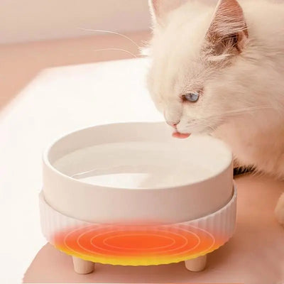 Heated Dog Water Bowl Thermostatic Cat Heating Bowl Quiet Pet Water Bowl Heater Animal Drinking Bowl Pet Water Dispenser For