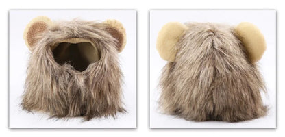 Lion Cattle Pattern Dog Costume Hat for Cat New Year Party Birthday Costume Pet Dogs Products Keep Warm Winter Puppy Accessories