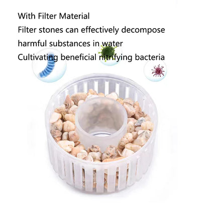 Aquarium Fish Poop Stool Toilet Manure Suction Filter Collector Fish Tank Biochemical Sponges With Media Balls Oxygen Increasing