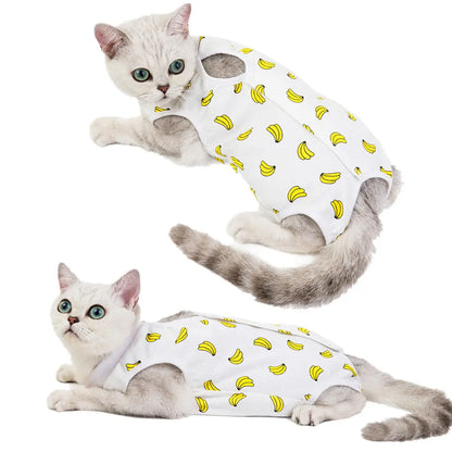 Cat Surgery Recovery Suit Soft Female Cat Onesie After Surgery Spay Surgical Abdominal Wound Skin Diseases E-Collar Alternative