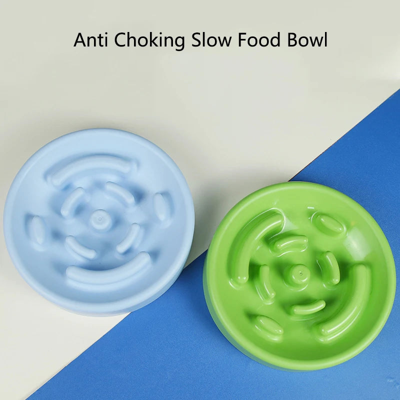 Plastic Dog Cat Slow Food Bowls Non-slip Food Storage Container Pet Feeding Dog Food Bowl Water Bottle For Pets Bowl Feeder Dish