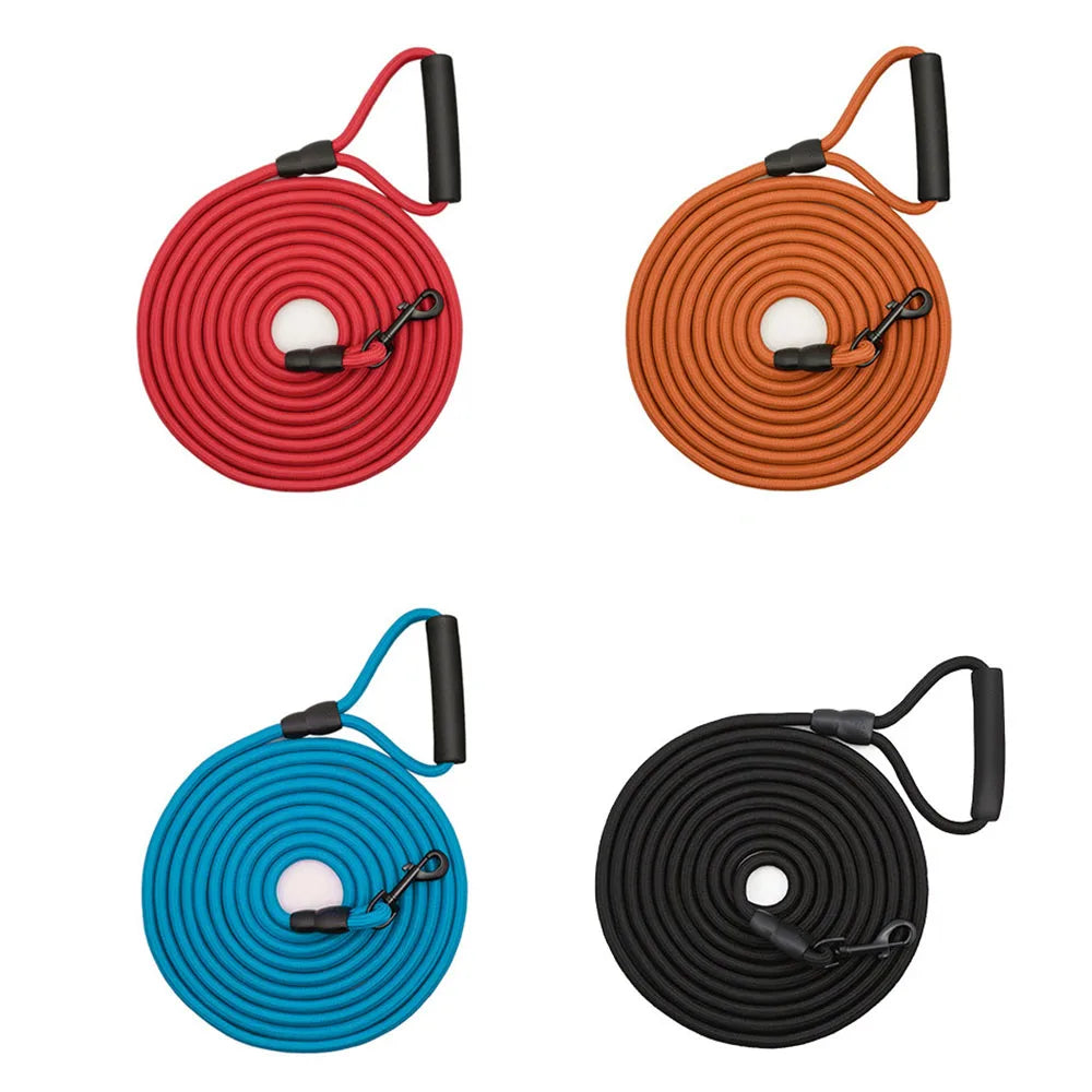 Dog Check Cord 5M 10M Leash Floatable Extra Long Pet Dog Training Rope with Soft Handle for Camping Playing Backyard Beach Lake