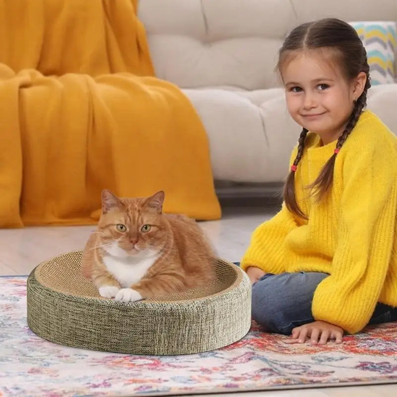 Cat Scratcher Cat Scratch Bed Sturdy Scratcher Pad Oval Cat Scratch Pad Bowl Nest Multifunctional Pet Sleeping Mat for Indoor