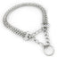 Dog Martingale Pinch Choke Collar, Adjustable 2 Row Chrome Heavy Duty Training Slip P Chain Dog Collar for Medium Large Dogs