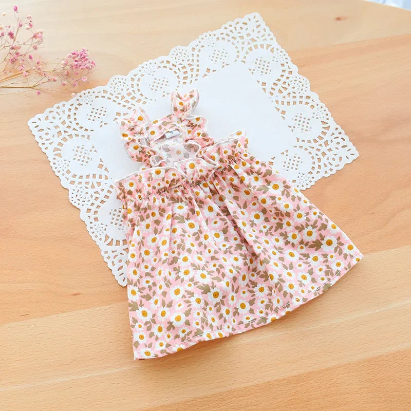 Cotton Puppy Dog Princess Dress for Small Dogs Suspender Skirt Summer Thin Pet Clothes Chihuahua Poodle Yorkies mascotas Dresses