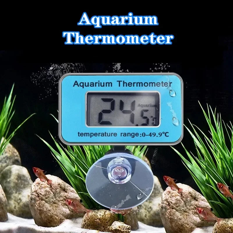 Aquarium Waterproof  Thermometer LCD Digital Fish Tank Submersible Thermometer Meter Temperature Control with Suction Cup