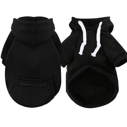 Warm Dog Clothes for Large Dogs Winter Pet Fleece Coat Sport Sweatshirt Hoodies with Snacks Pocket Gold Retriever Husky Apparel