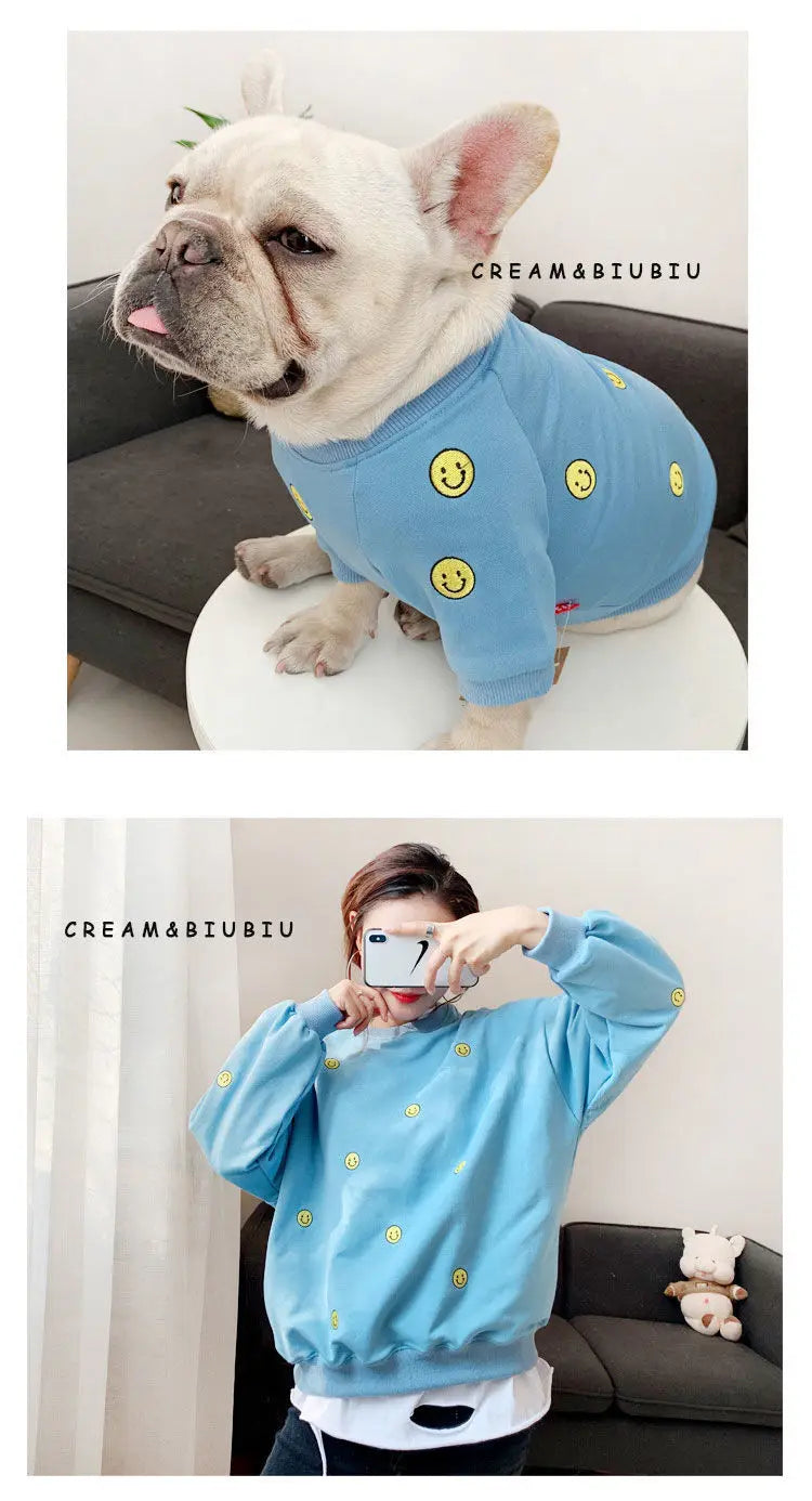 Dog Hoodie Dog Costume Pet Clothes Dog Clothes for Parent-child Wear Spring and Autumn Parent-child Wear Keep Warm Embroidery